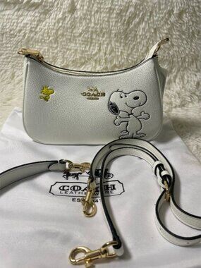 Coach X Peanuts Teri Shoulder Bag With Snoopy CBJ76 Authentic